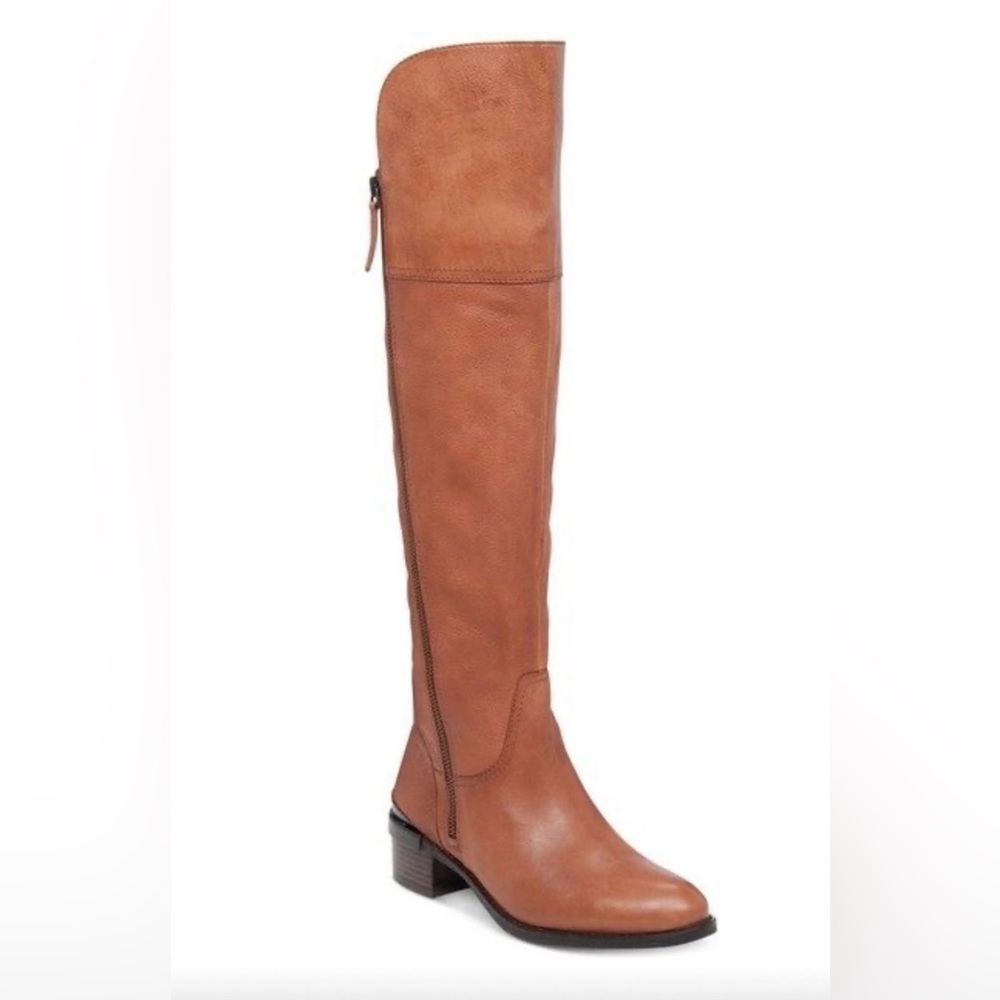 Vince Camuto Dyani Regular Calf Rich Cognac Tall Knee high riding boots Size 7